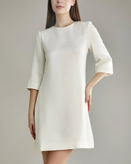 40 Momme Knee-length Silk Dress, Cream