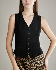 Women's Silk Suit Vest, Black