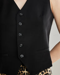 Women's Silk Suit Vest, Black