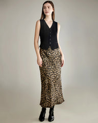 Women's Silk Suit Vest, Black