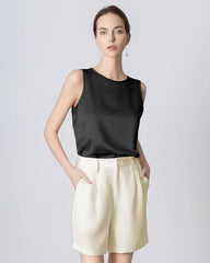 40 Momme Silk Bermuda Shorts, Cream