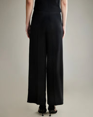 40 Momme Wide Leg Silk Pants, Black