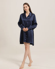 Irregular Silk Shirt Dress For Women