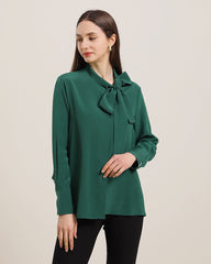 Bow-Tie Silk Shirt for Women