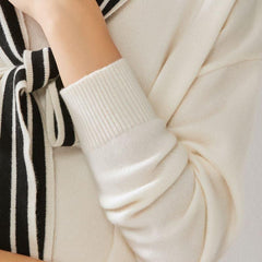 Elegant Ribbon Cashmere Sweater