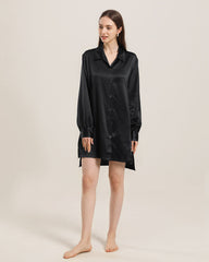Irregular Silk Shirt Dress For Women