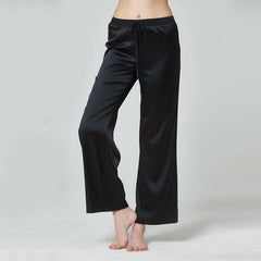 Women's Simple Casual Straight Leg Silk Sleep Night Pants