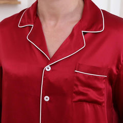 Classic Long Silk Pajamas for Couple