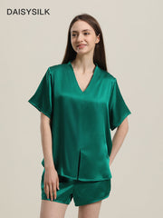 Classic Silk Short-Sleeve Shorts Pajama Set