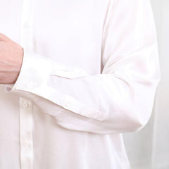 Classic Collar Silk Long Shirt For Men