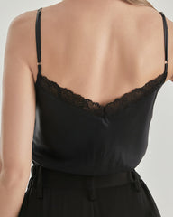 Lace V-Neck Silk Camisole
