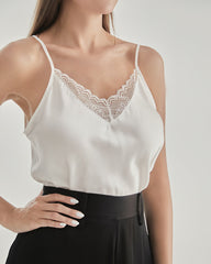 Lace V-Neck Silk Camisole
