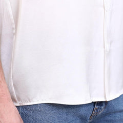 Gentle Lapel Collar Silk Short Shirt Blouse For Men