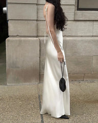 Backless Cami Maxi Silk Dress