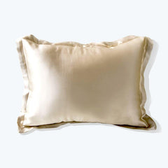 Polyester Filled Pillow With Silk Shell Cushion, Champagne