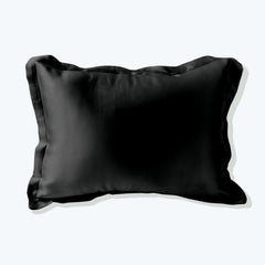 Polyester Filled Pillow With Silk Shell Cushion, Black