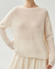 Cashmere Silk Boat Neck Sweater