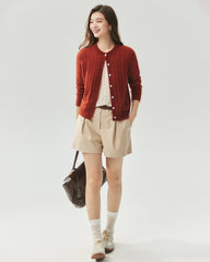 Cashmere Silk Cable Knit Cardigan