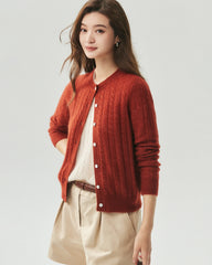 Cashmere Silk Cable Knit Cardigan