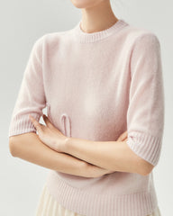 Cashmere Silk Love Letter Short Sleeve Sweater