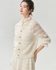Cashmere Silk Open Knit Cardigan and Maxi Skirt