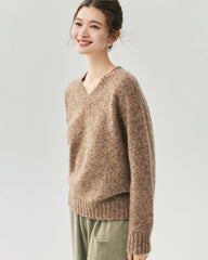 Cashmere Silk Saddle Shoulder V-Neck Sweater