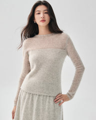 Cashmere Silk Sheer Sleeve Sweater