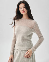 Cashmere Silk Sheer Sleeve Sweater