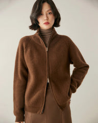 Women’s Cashmere Wool Zip-Up Cardigan