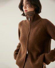 Women’s Cashmere Wool Zip-Up Cardigan