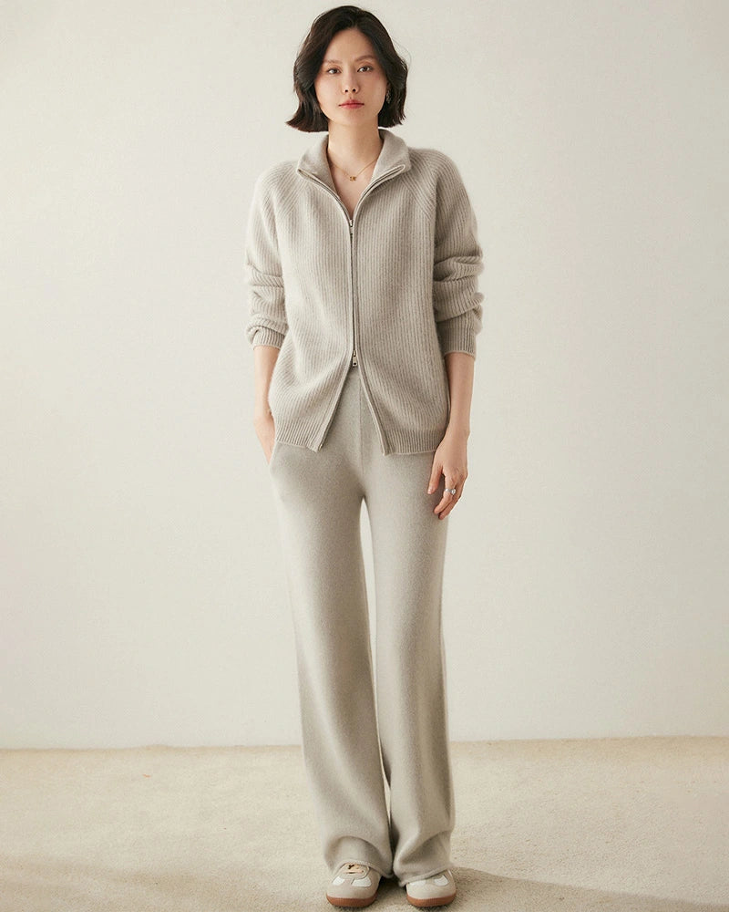 Women’s Cashmere Wool Zip-Up Cardigan - DAISYSILK UK