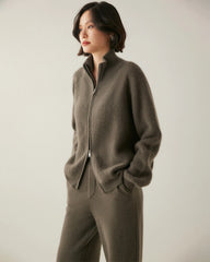 Women’s Cashmere Wool Zip-Up Cardigan - DAISYSILK UK