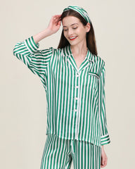 Classic Striped Silk Pajamas, Green