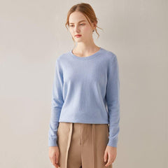 Crewneck Lightweight Cashmere Sweater, Blue