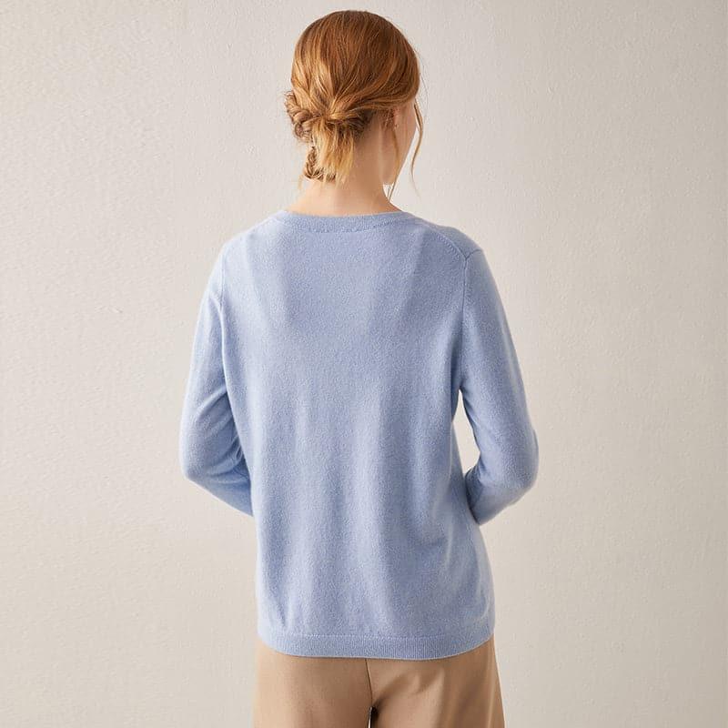 Crewneck Lightweight Cashmere Sweater, Blue