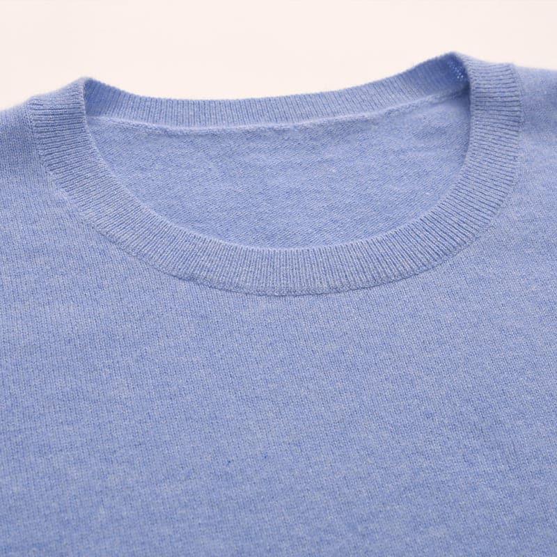 Crewneck Lightweight Cashmere Sweater, Blue