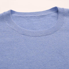 Crewneck Lightweight Cashmere Sweater, Blue