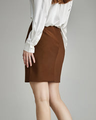 Classic Wool Mini Skirt, Caramel