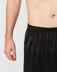 Comfortable Silk Luxury Men Shorts, Black