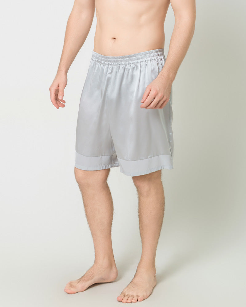 Comfortable Silk Luxury Men Shorts, Grey