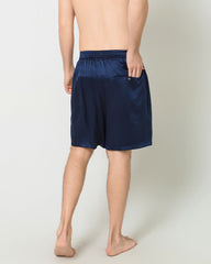 Comfortable Silk Luxury Men Shorts, Navy