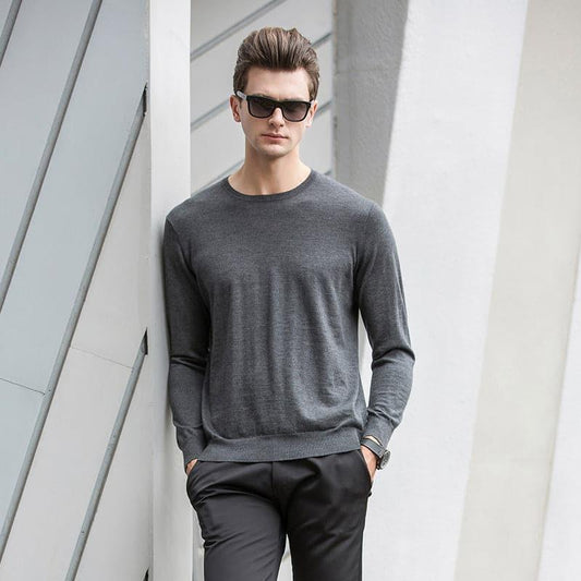 Crew Neck Cashmere Sweater for Men