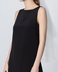 40 Momme A-line Silk Dress, Black
