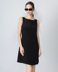 40 Momme A-line Silk Dress, Black