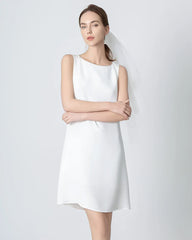 40 Momme A-line Silk Dress, White