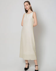 40 Momme Silk Maxi Dress, Cream