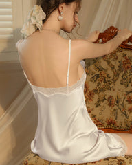 Women's Silk Lace Nightgown, Ivory