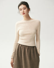 100% Merino Wool Boat Neck Top