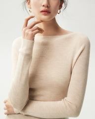 100% Merino Wool Boat Neck Top