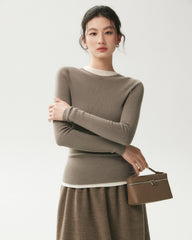 100% Merino Wool Crew Neck Top